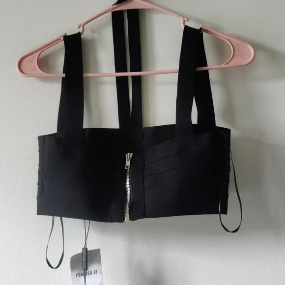 NWT HARVE LEGER and F21 Black Bandage Tube/Crop Top - Picture 6 of 6